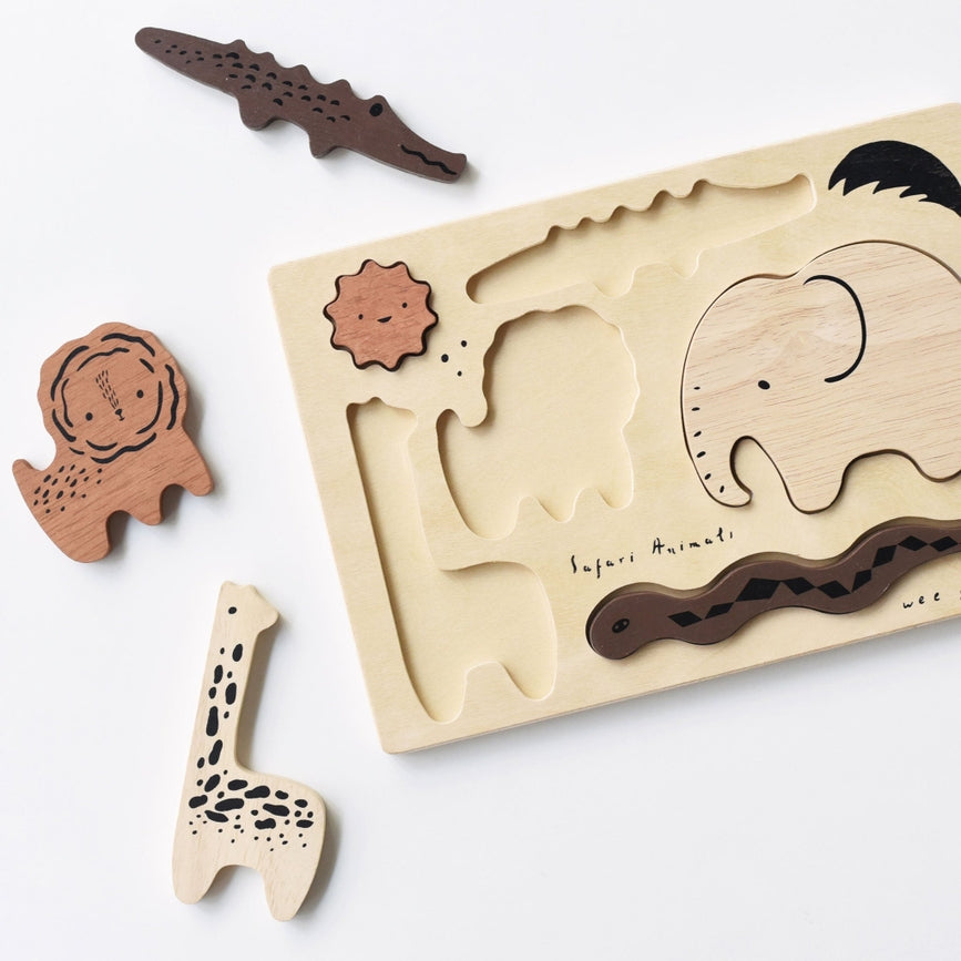 Safari Animals I Wooden Tray Puzzle 2nd Edition
