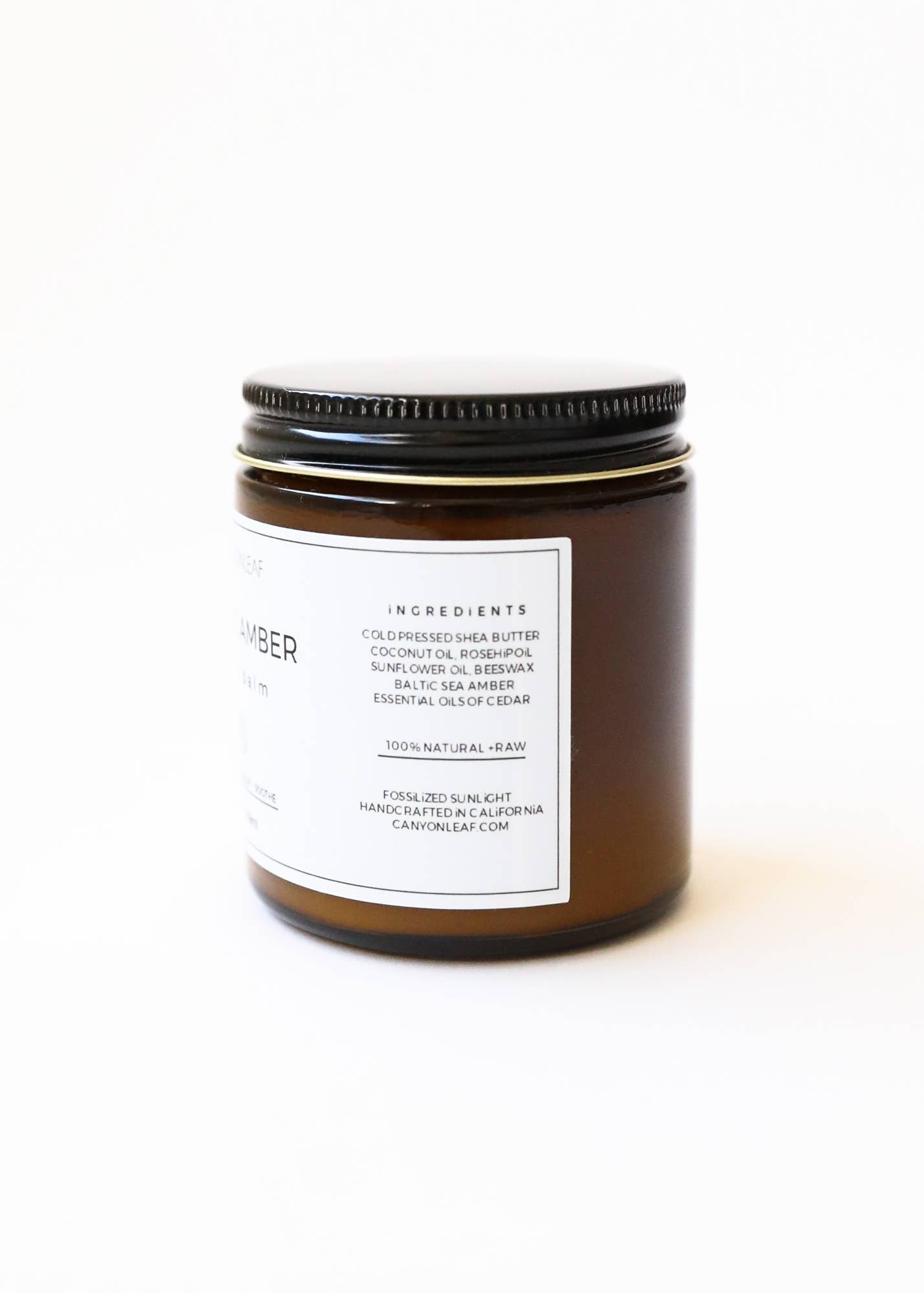 4 oz Jar Canyon Leaf Baltic Amber Body Balm ingredients