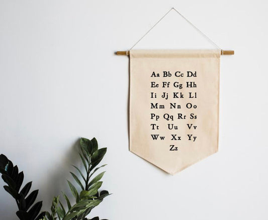 wall hanging alphabet canvas banner