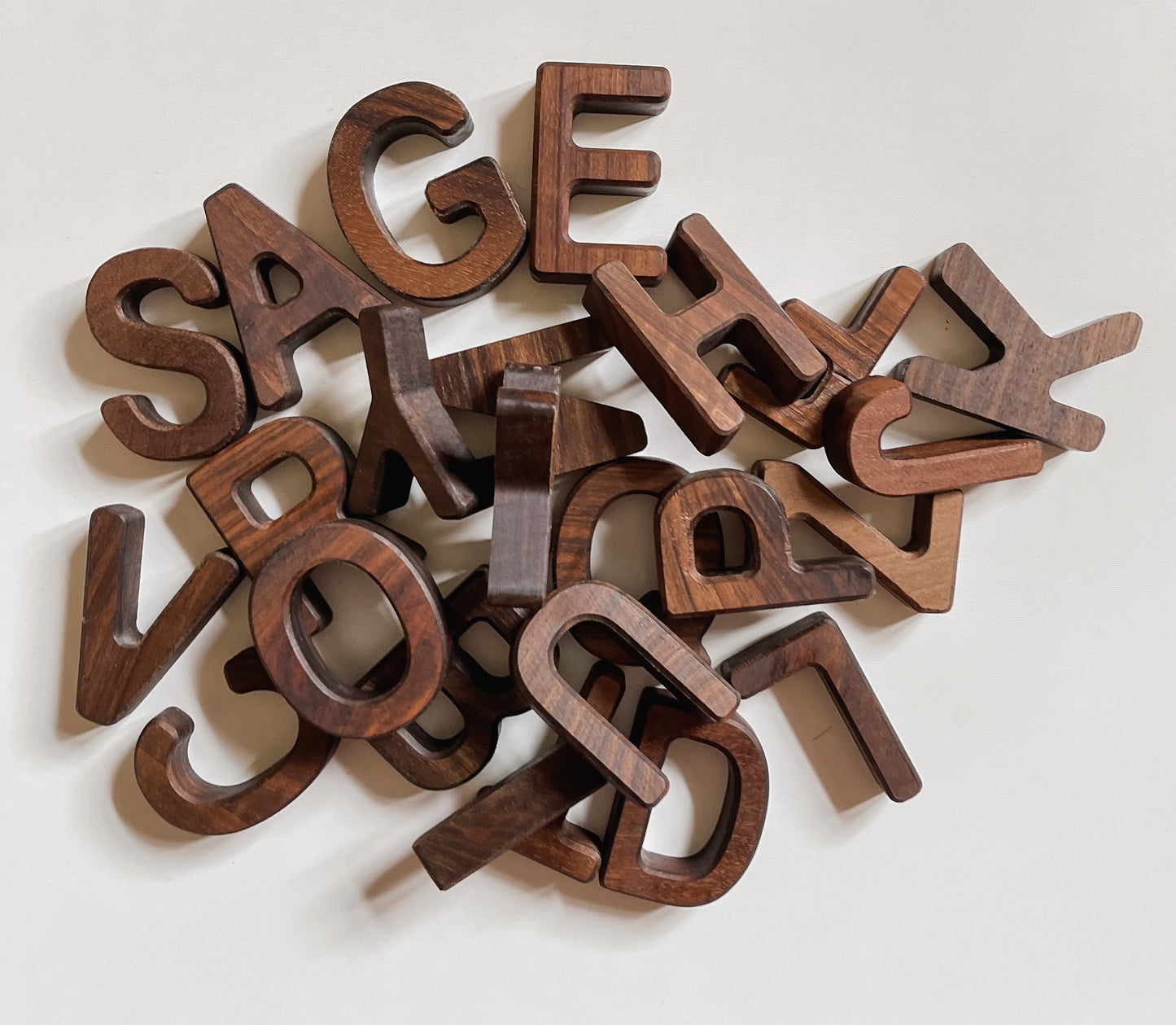 Walnut Alphabet Set