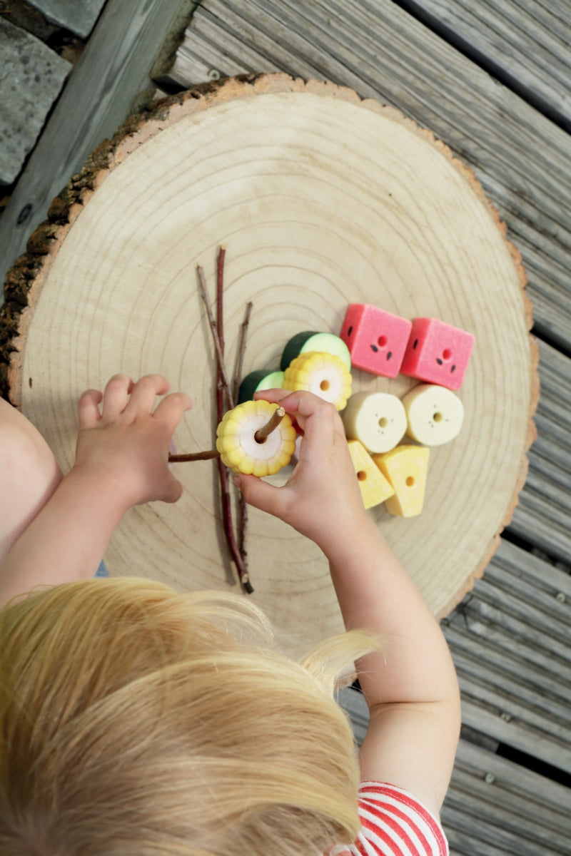 Threading Kebabs - Sensory Play Stones