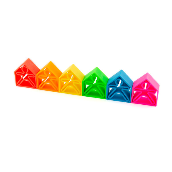Neon Kids & Houses 6 pack