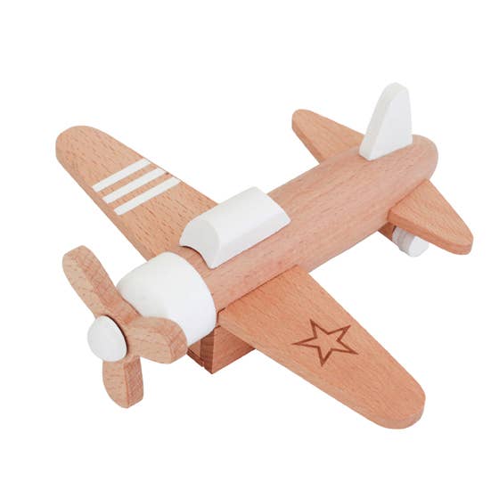wooden propeller plane