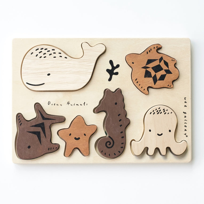 Ocean Animals I Wooden Tray Puzzle 2nd Edition