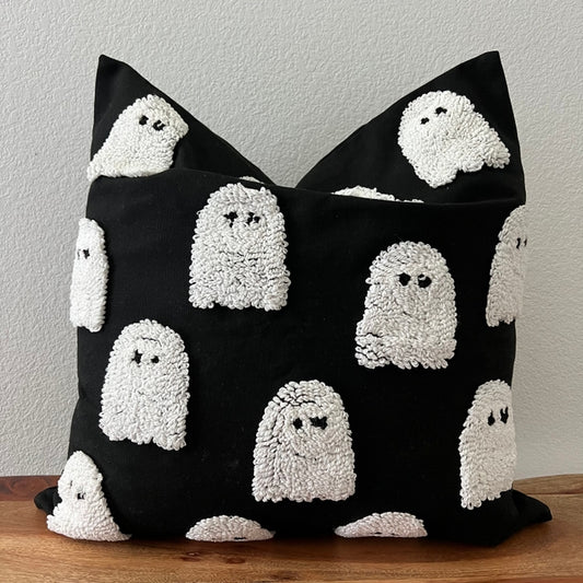 Ghost Tufted Throw Pillow Cover