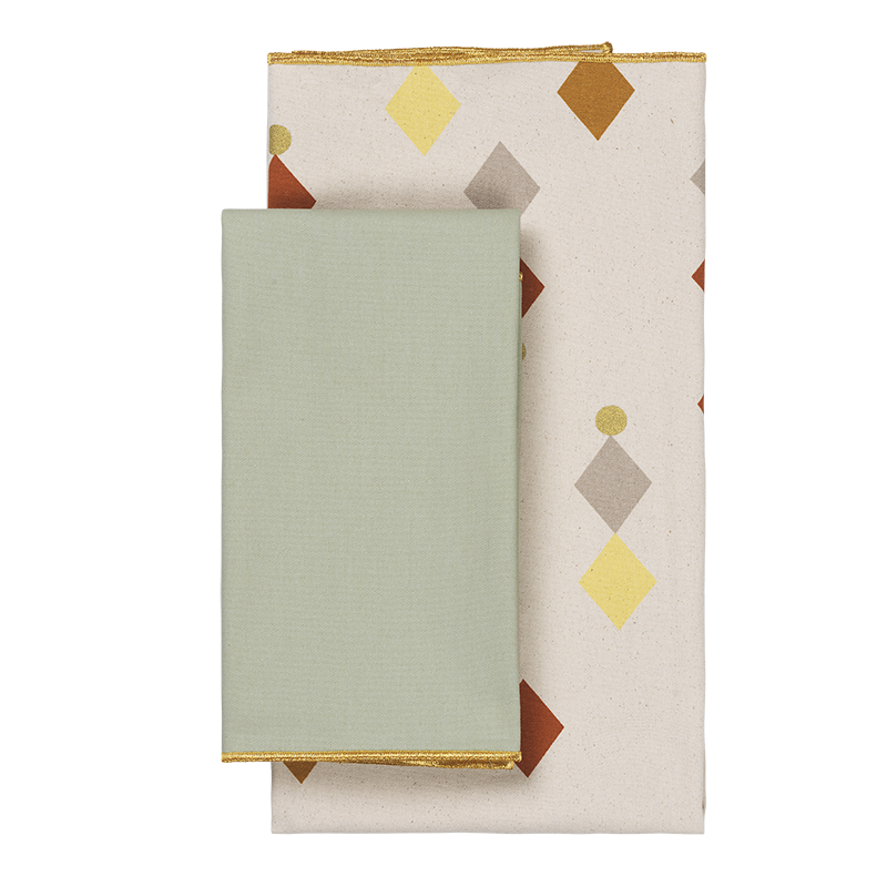 Fabric Gift Wrap - Diamond-Eucalyptus