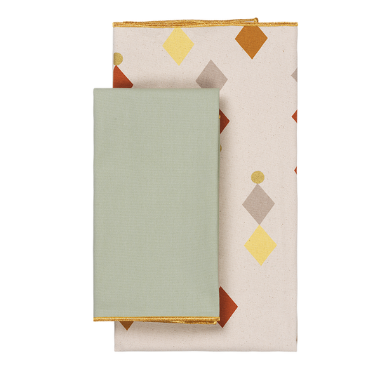 Fabric Gift Wrap - Diamond-Eucalyptus