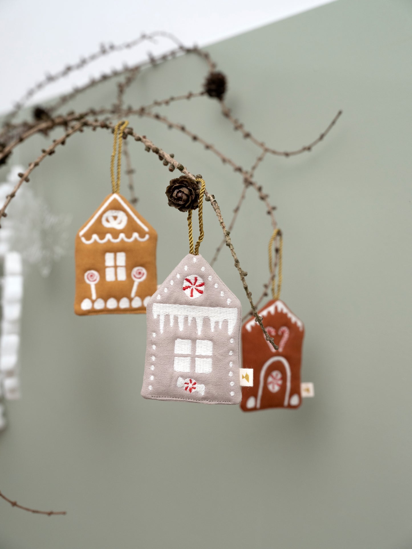Embroidered Ornaments - Gingerbread House