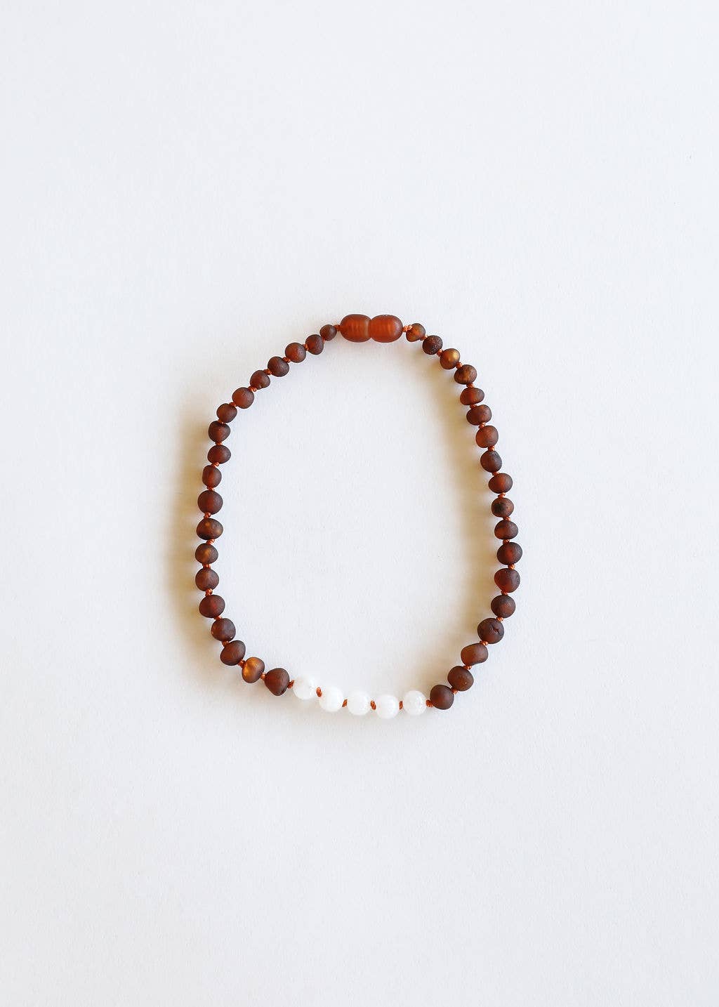 Kids: Raw Amber + Moonstone Necklace